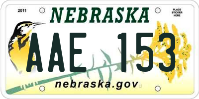 NE license plate AAE153