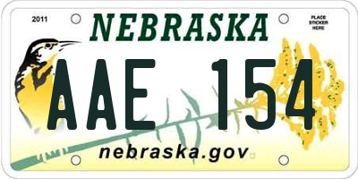 NE license plate AAE154