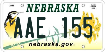 NE license plate AAE155