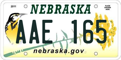 NE license plate AAE165