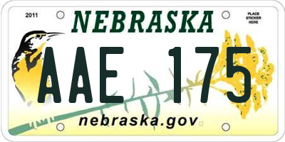 NE license plate AAE175