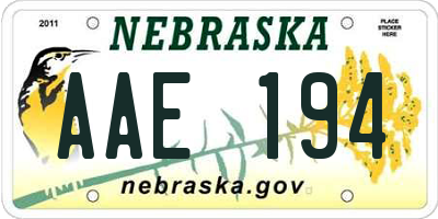NE license plate AAE194