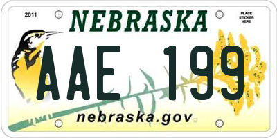 NE license plate AAE199