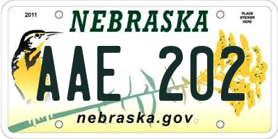 NE license plate AAE202