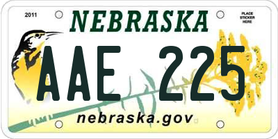 NE license plate AAE225