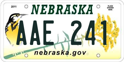 NE license plate AAE241