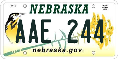 NE license plate AAE244