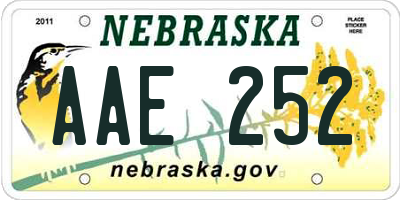 NE license plate AAE252