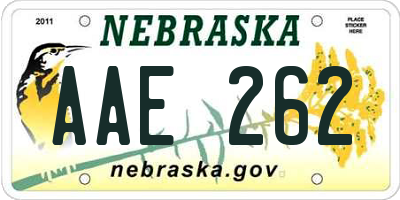 NE license plate AAE262