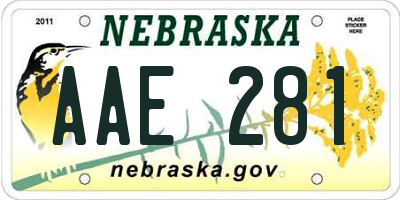 NE license plate AAE281