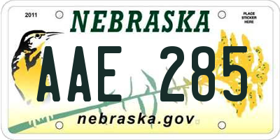 NE license plate AAE285