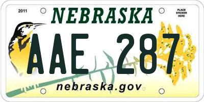 NE license plate AAE287