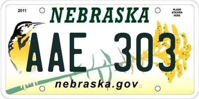 NE license plate AAE303