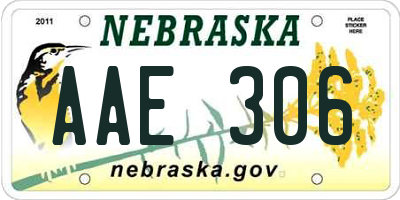 NE license plate AAE306