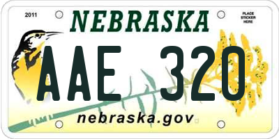 NE license plate AAE320