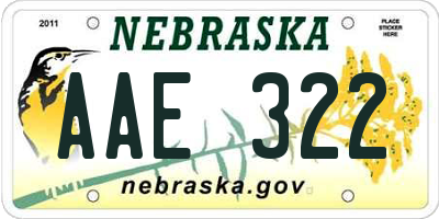 NE license plate AAE322