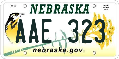 NE license plate AAE323