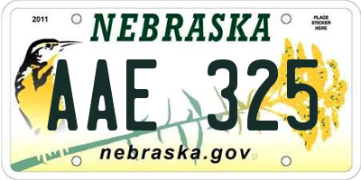 NE license plate AAE325
