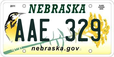 NE license plate AAE329