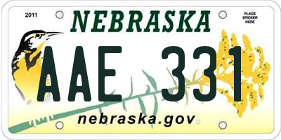 NE license plate AAE331