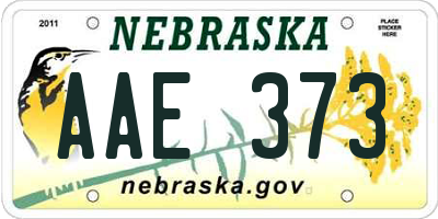 NE license plate AAE373