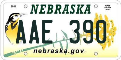 NE license plate AAE390