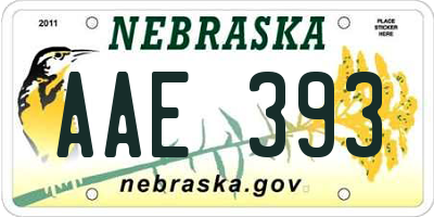 NE license plate AAE393