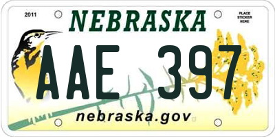 NE license plate AAE397