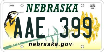 NE license plate AAE399