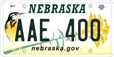 NE license plate AAE400