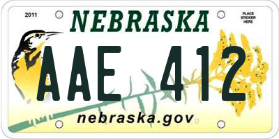 NE license plate AAE412