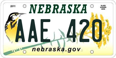 NE license plate AAE420