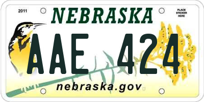 NE license plate AAE424