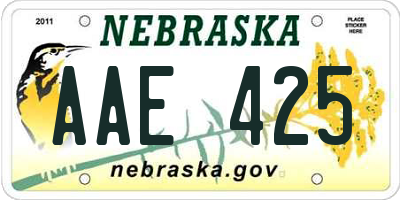 NE license plate AAE425