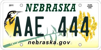 NE license plate AAE444