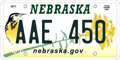 NE license plate AAE450