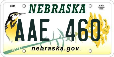 NE license plate AAE460