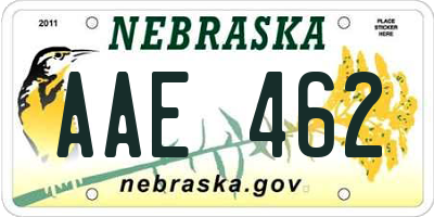 NE license plate AAE462