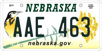 NE license plate AAE463