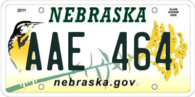 NE license plate AAE464