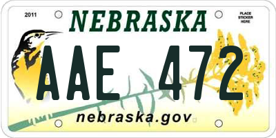 NE license plate AAE472