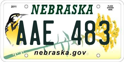 NE license plate AAE483