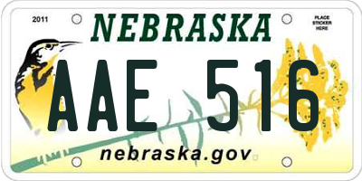 NE license plate AAE516