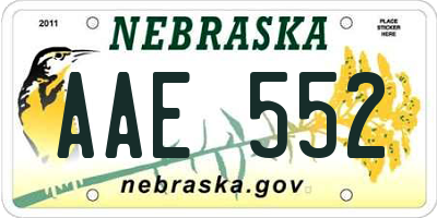 NE license plate AAE552