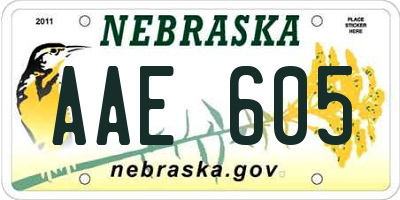 NE license plate AAE605