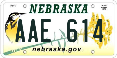 NE license plate AAE614