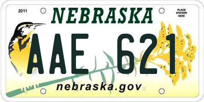 NE license plate AAE621