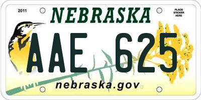 NE license plate AAE625