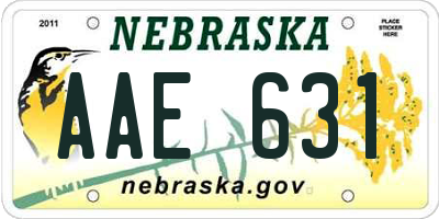 NE license plate AAE631