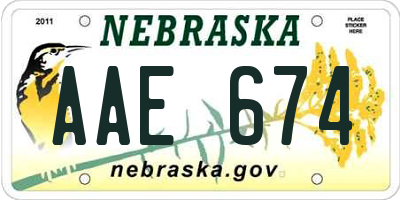 NE license plate AAE674